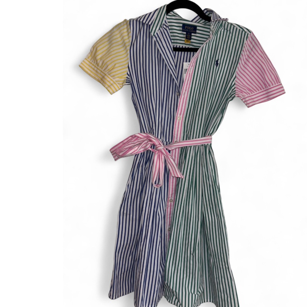 Polo by Ralph Lauren Blue and Green Striped Dress
